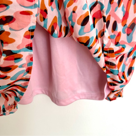 Jessica Simpson Red and Pink Smocked Mini Dress Size Small - Picture 7 of 9